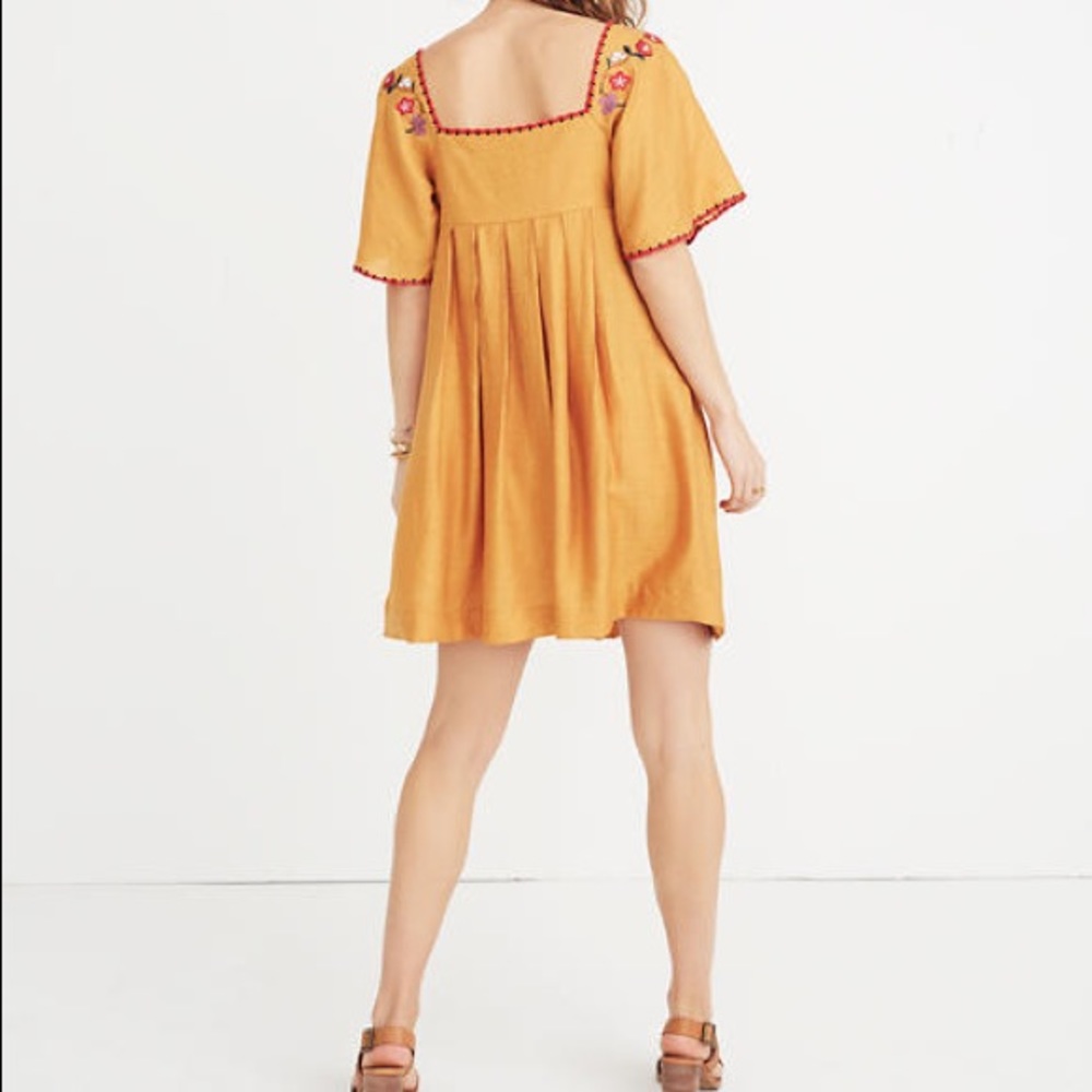 Madewell floral Embroidered Square-Neck Mini Dress - Picture 2 of 8